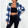 thumbnail image 1 of Ounisa Plaid Jacket for Woman Hooded Fuzzy Sherpa Fleece Jacket Button Down Plus Size Winter Coats Buffalo Plaid Shacket, 1 of 8