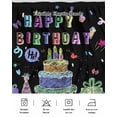 thumbnail image 7 of Happy Birthday Bed Skirt King Size 18" Drop Cake Firwoks Black Ruffled Wrap Around Bed Skirts Adjustable Elastic Bedskirt Dust Ruffle for King Size Bed, 7 of 7