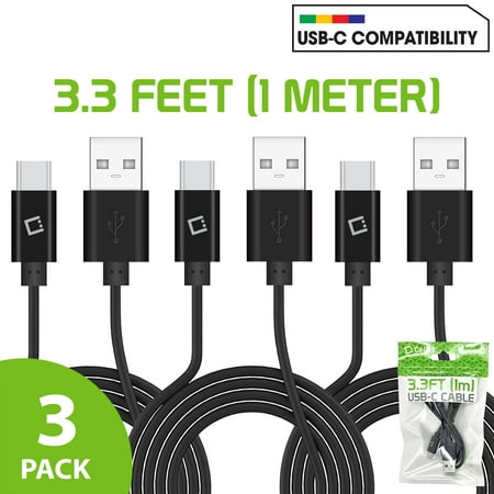 3-Pack Durable 3.3ft(1m) USB-C Data Cable  Fast Charging (2.4Amp)/Data Sync Cable for iPhone 15  Samsung Galaxy S9/S9 Plus  Galaxy Note 8  Google Pixel 2XL  LG V30 and Other Devices Black price history on PriceWatchPro
