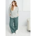 thumbnail image 5 of June + Vie Women's Plus Size French Terry Wide-Leg Pant, 5 of 5