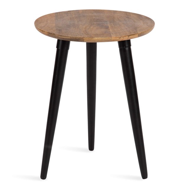 Kate and Laurel Rumsen Table d'Appoint Style Ferme, 16 x 16 x 21, Naturel et Noir, Table de Bout Moderne Sophistiquée avec Piédestal pour Rangement et Présentation
