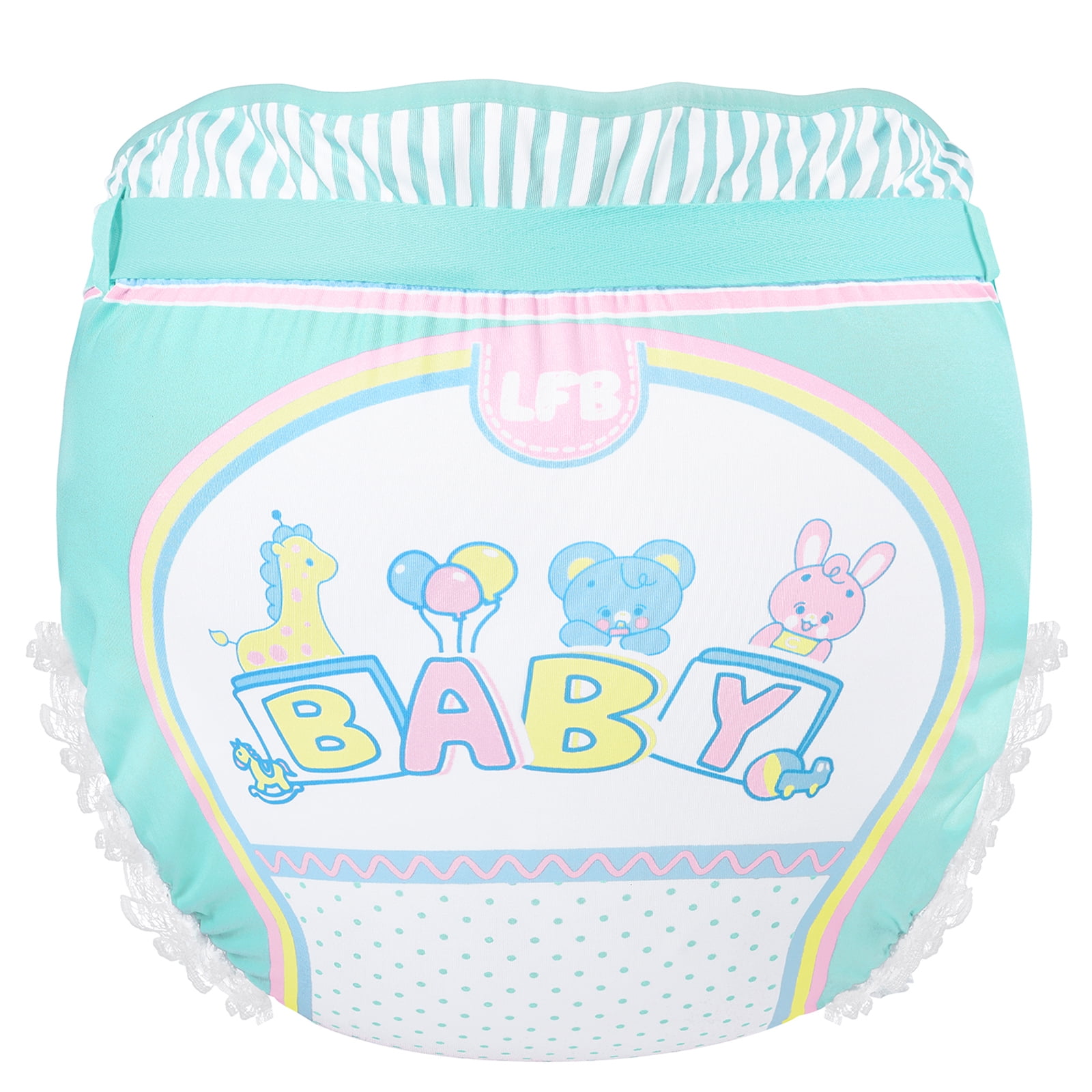 Littleforbig Silky Adult Ribbon Omutsu Diaper Wrap Cover Washable Adjustable Reusable Waterproof - Baby Parade M