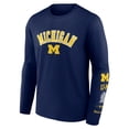 thumbnail image 2 of Men's Fanatics Navy Michigan Wolverines Badging Long Sleeve T-Shirt, 2 of 3