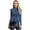 Blue, variant on Linjinx Women's Classic Stand Collar Zipper Slim-Fit Ruffle Coat Long Sleeve Casual Light Weight Denim Jackets Blue S