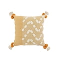 thumbnail image 2 of Laddha Home Designs Hand Stitched Over Tufted Zig Zag Cotton Throw Pillow Cover - 20" - Yellow and, 2 of 8