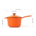 thumbnail image 2 of HAWOK Enameled Cast Iron Mini Saucepan, 1QT Saucepan with Lid and Long Handle, Orange, 2 of 4