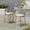 Maple Finish, variant on Amara Modern Outdoor Patio 26"H Counter Stools with Wicker Backrest, Aluminum Frame, Water-Resistant Cushion, Teak Finish, Set of 4