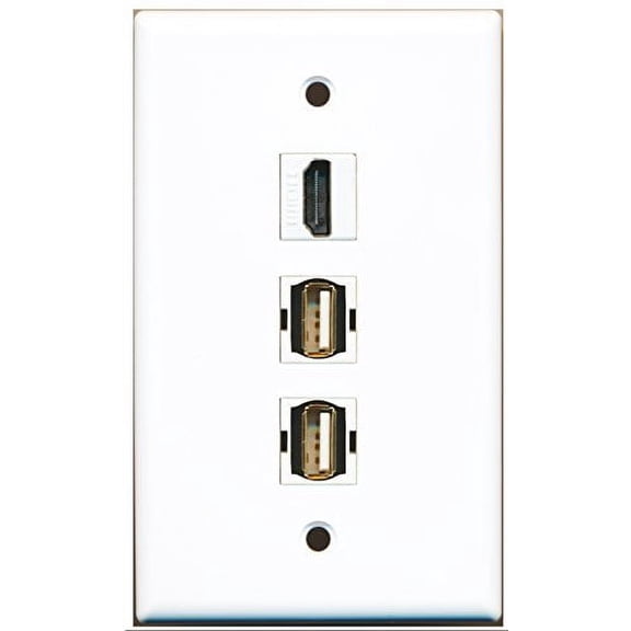 RiteAV - 1 Port HDMI 2 Port USB A-A Wall Plate