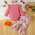 thumbnail image 4 of REgarm My First Halloween Baby Girl Outfit Ghost Long Sleeve Romper Pumpkin Print Flare Pants Headband 3Pcs Fall Winter Clothes Sets,12-18 Months, 4 of 7