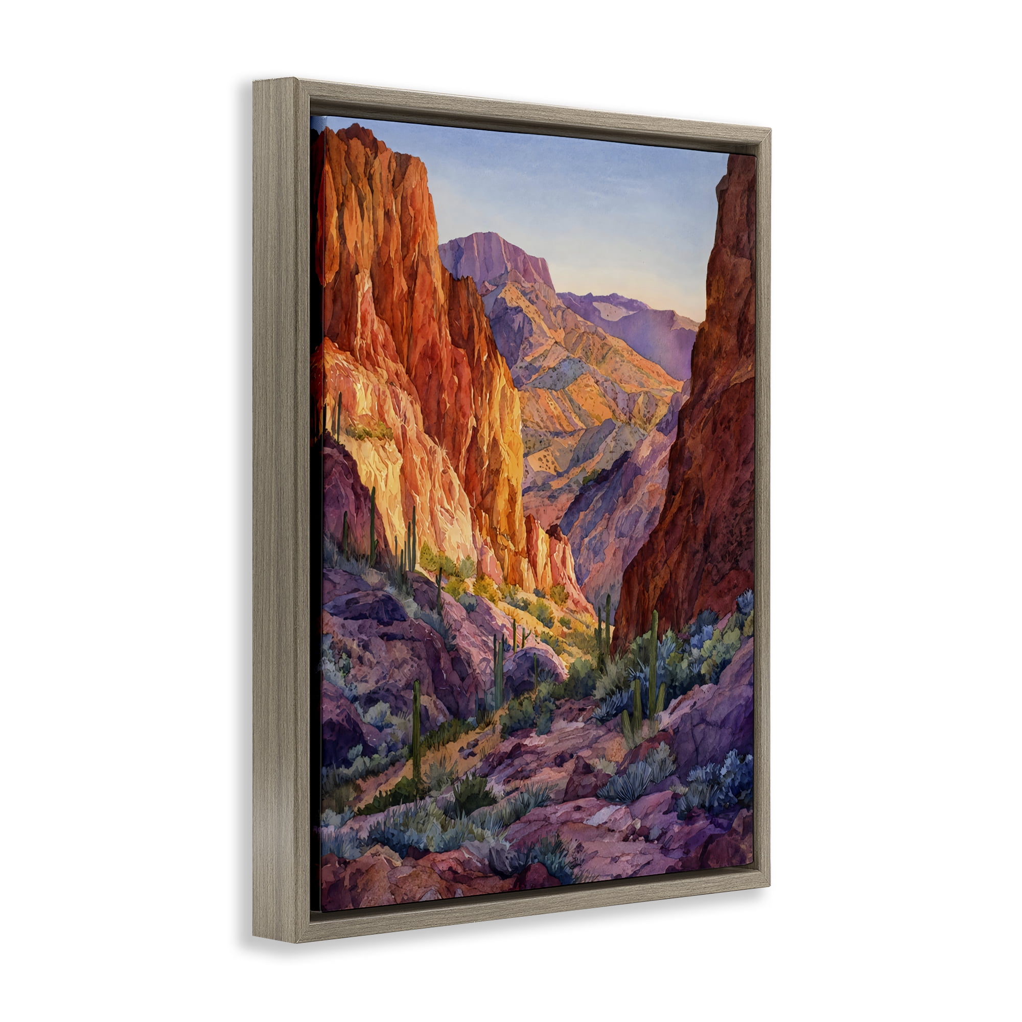 Stupell Industries Western Colors Canyon Brown Framed Floater Canvas Wall Art, design by Franklyn Gregory