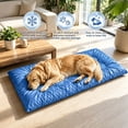 thumbnail image 2 of HWRETIE Oversized Pet Cooling Mat Faux Ice Silk Summer Cooling Bed for Dogs and Cats Breathable Sleeping Cushion for Indoor Outdoor Heat Relief, 2 of 8