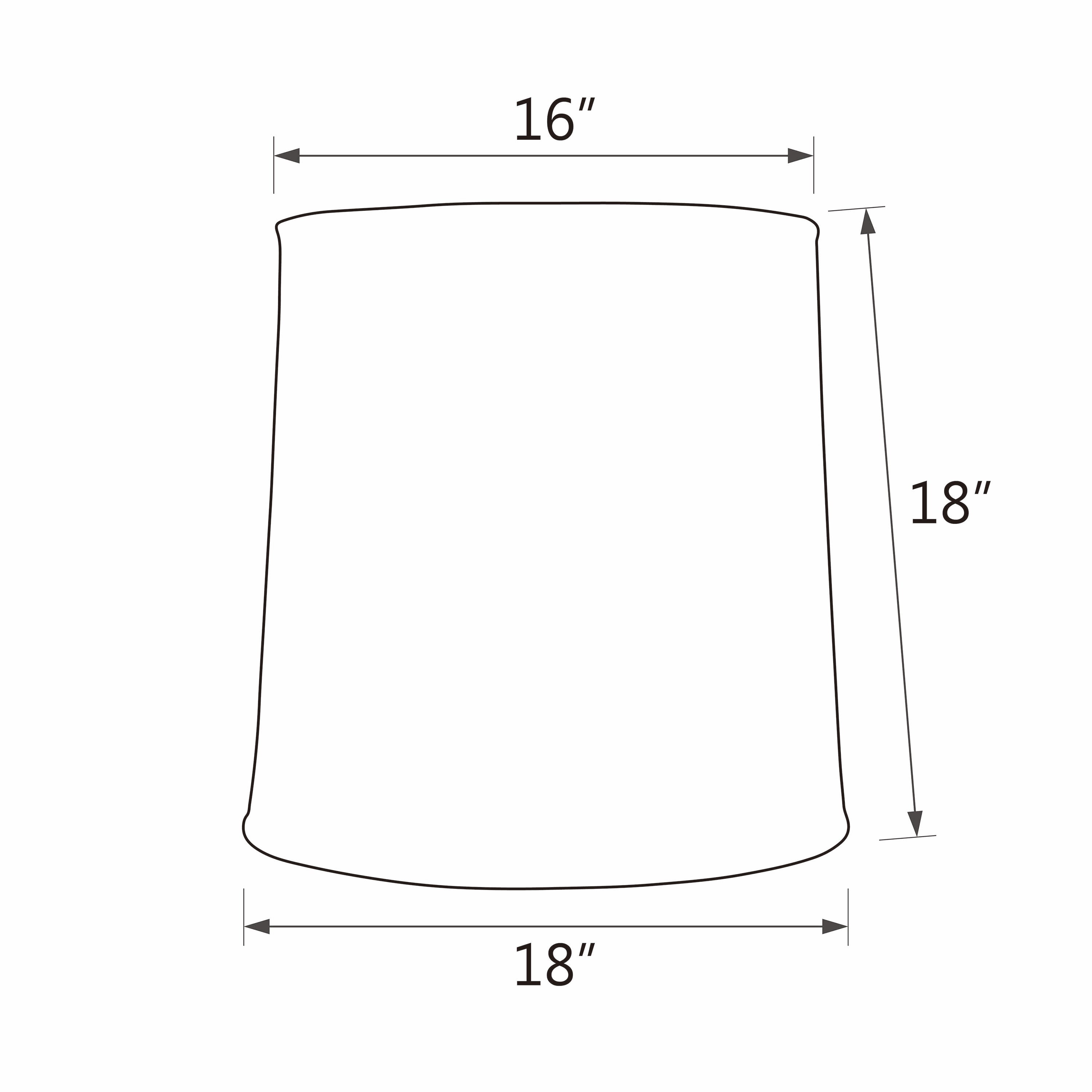 Aspen Creative 35007 Transitional Empire Shape Spider Construction Lamp Shade in Silver Grey, 18" wide (16" x 18" x 18")