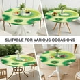thumbnail image 7 of Green Tie Dye Pattern Round Fitted Tablecloth with Elastic Edge,Dining Table Cover Waterproof,Outdoor Round Tablecloth for Camping,Dining,Indoor and Outdoor, 7 of 7