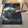 thumbnail image 2 of SKYSONIC Toiletry Mat Big Wolf Moon Night Print, Fluffy Plush Absorbent Bath Rugs Carpet with Non Slip Bottom for Bathroom Floor Toilet Tub and Shower, 2 of 7