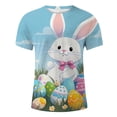 thumbnail image 3 of Mens Easter T Shirt Theme Print Short Sleeve Round Neck Floral Trend Bottoming Rugby Shirt for Men,White,M, 3 of 4