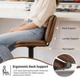 thumbnail image 6 of FIRAVOE Bar Stools Set of 2, Adjustable Height Swivel Bar Stools with Back (Double-Layer Upholstered) Modern PU Leather Bar Chair for Bar, Kitchen, Dining Room, Tan, 6 of 10