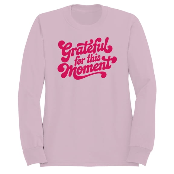 Smartprints Grateful for This Moment Women's Sweatshirt Light Pink, Cotton, S