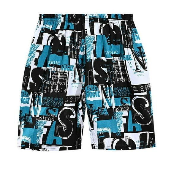 Swim Trunks Printed Swim Trunks Boys Swimsuits Loose Fit Quick Dry Beach Pants Waterproof Surf Pants Blue Swim Jammers Boys