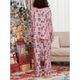 thumbnail image 5 of Women Christmas 2 Piece Pajamas Set Long Sleeve Button-Down Xmas PJs Set Sleepwear Loungewear, 5 of 6