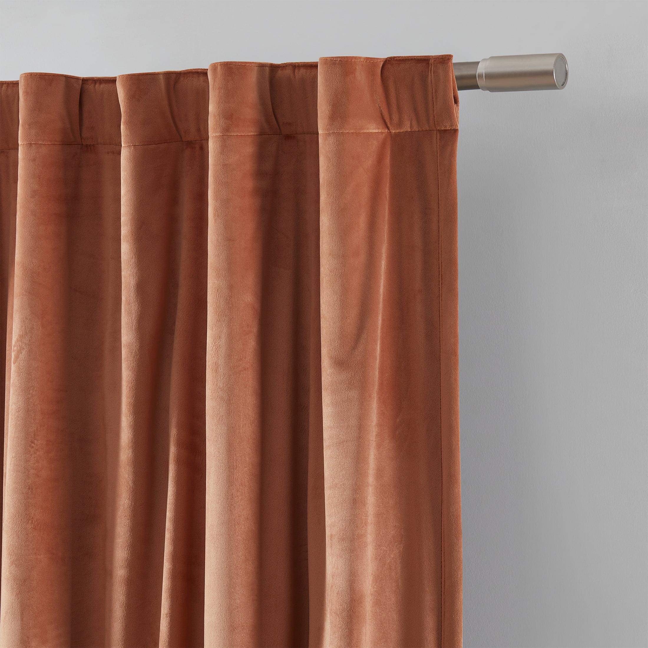 Better Homes & Gardens Dutch Velvet Solid 100% Blackout Single Curtain Panel, Spice, 52" W x 84" L