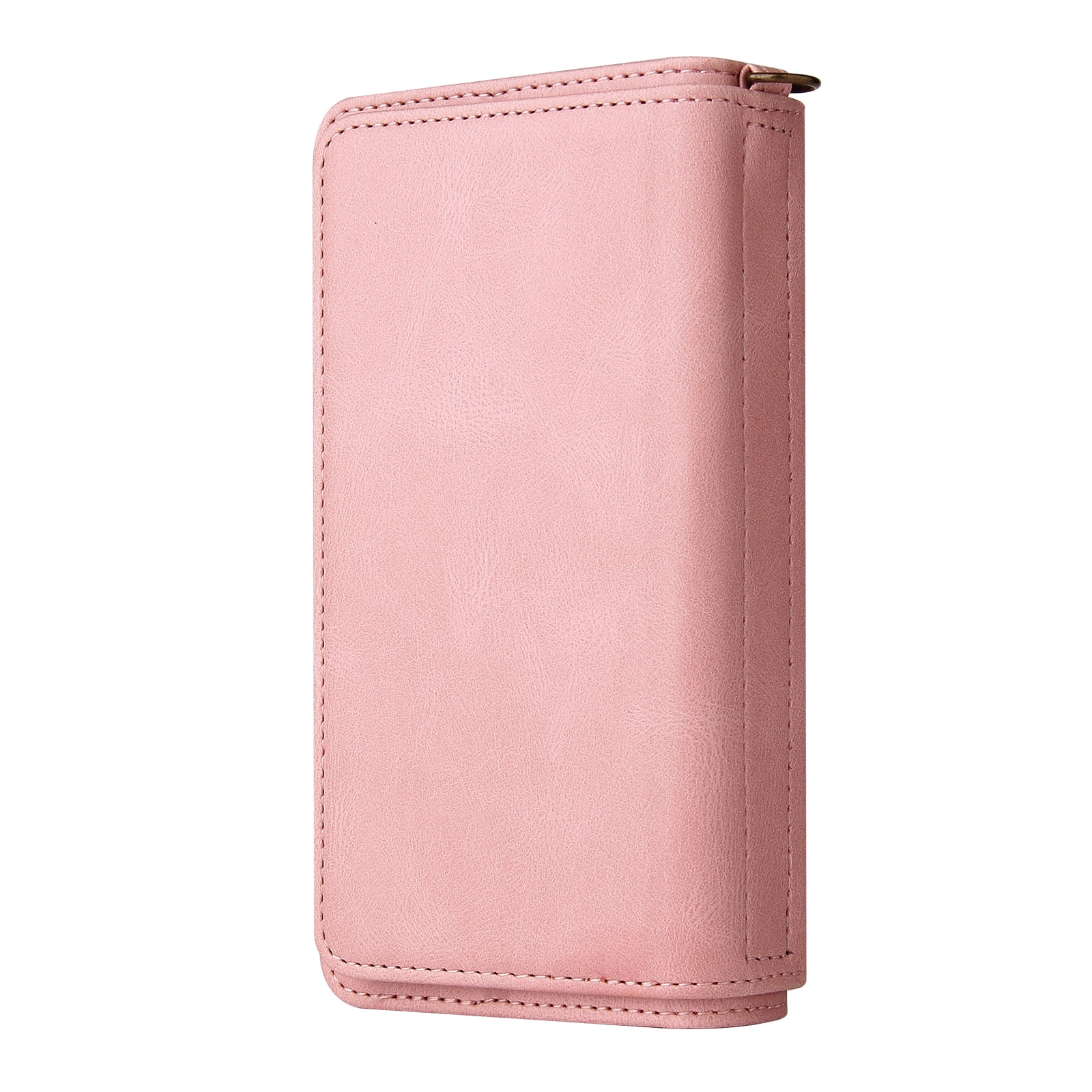 Wallet Case for iPhone 13, Magnetic Zipper Pouch Premium PU Leather with Kickstand Wallet Flip Shockproof Phone Case Wrist Strap Card Slots Holder Pocket iPhone 13,
Pink