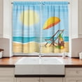 thumbnail image 2 of Ambesonne Travel Kitchen Curtains, Sea Shore Beach Umbrella, 55"x24", Multicolor, 2 of 3