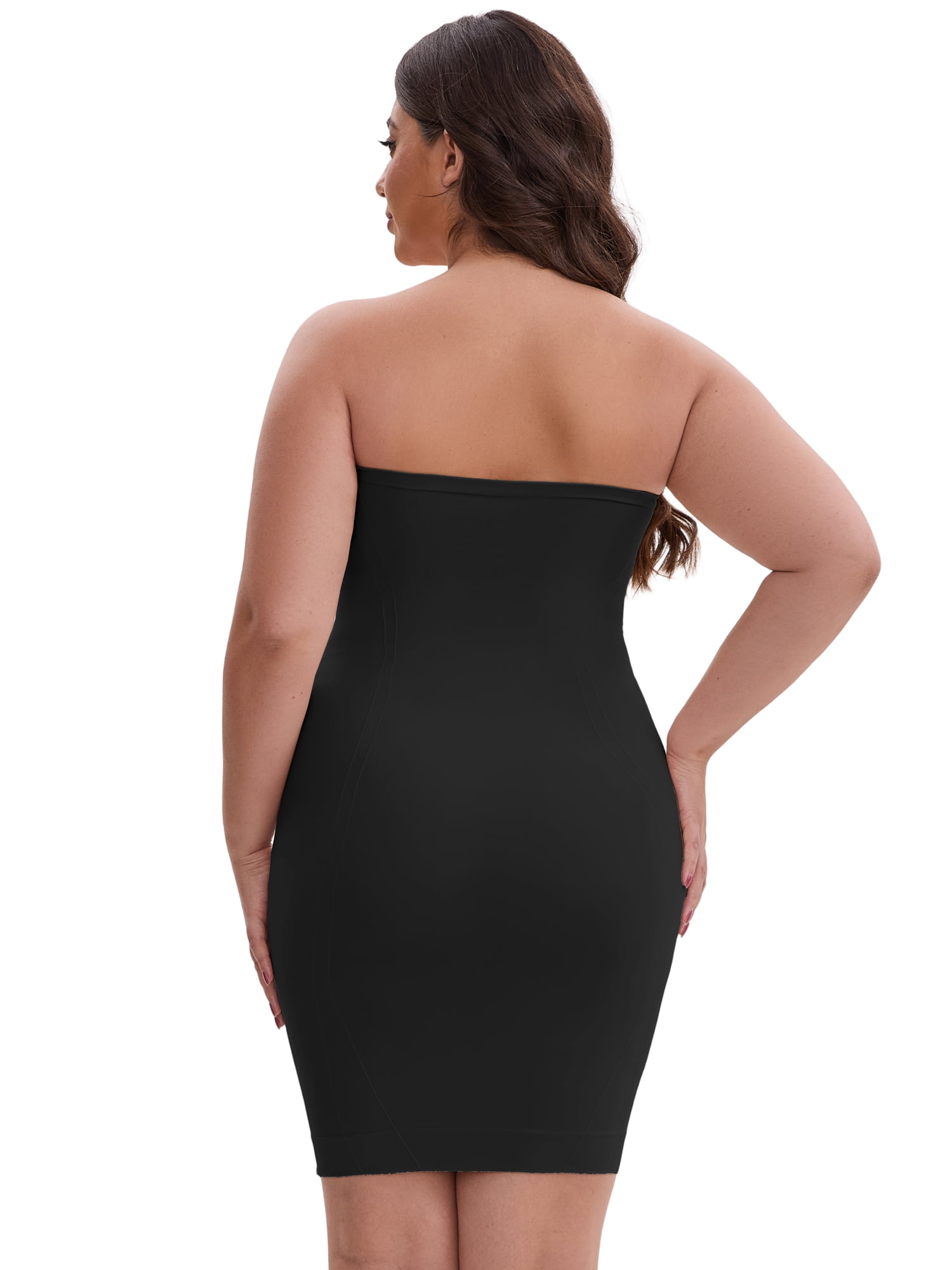DARING DIVA Women's Push-Up Strapless Bandeau Tummy Control Slip XXL Black