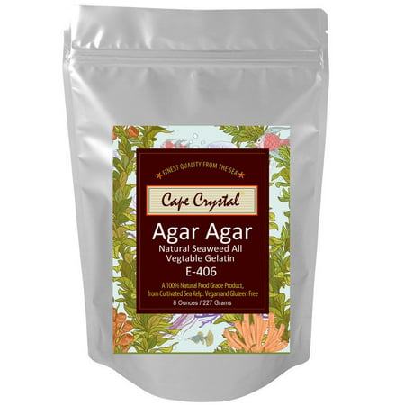 Agar Agar Powder By Cape Crystal  8-oz. Vegetable Gelatin Dietary Fiber Supplement – 100% Pure & Kosher Seaweed Gel For Vegans & (Best Dietary Fiber Supplement)