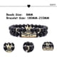 thumbnail image 4 of Pulseras de cuentas negras mate de 8 mm con piedra de ónix y corona de rey., 4 of 5