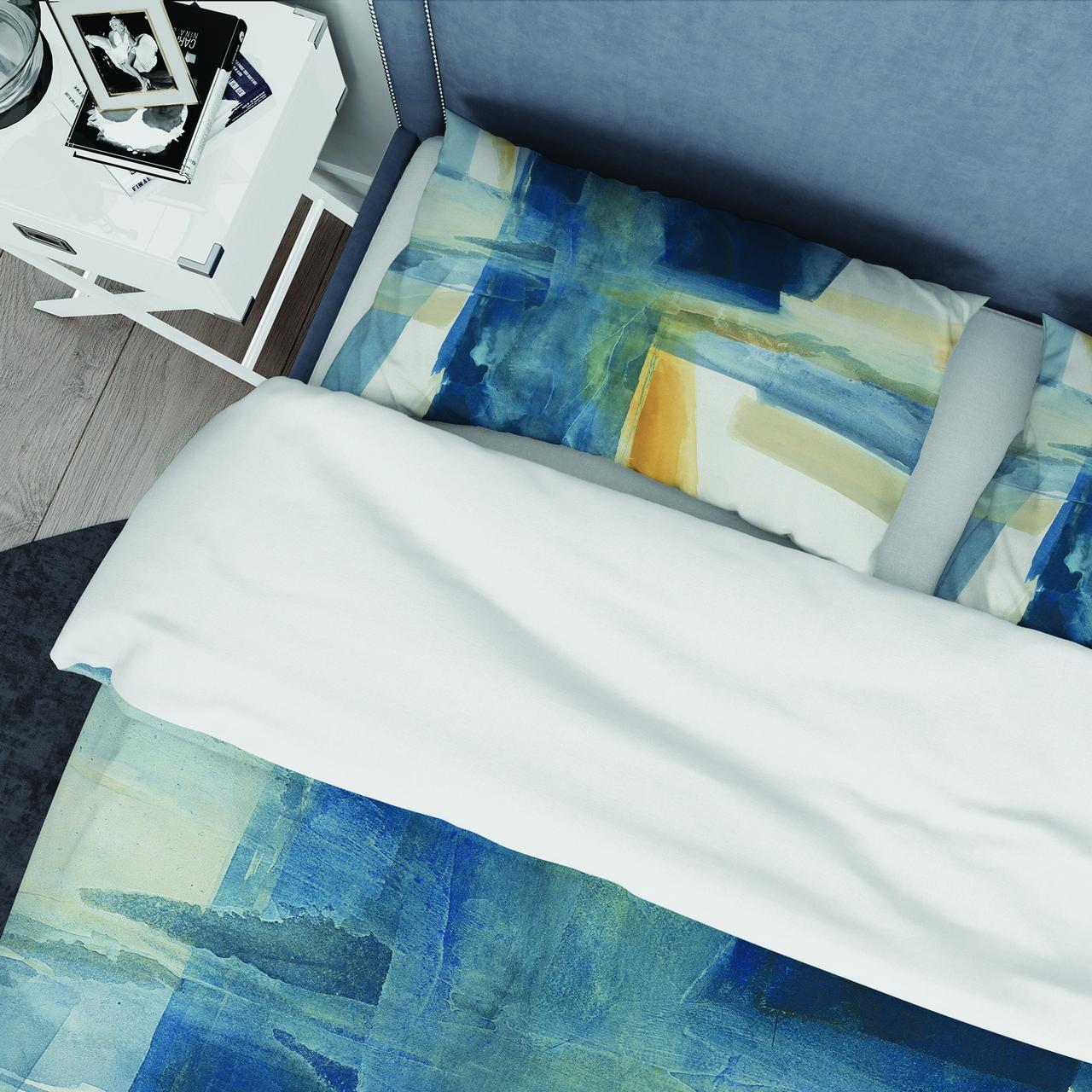 Designart 'Indigo Panel VI' Geometric Duvet Cover Set