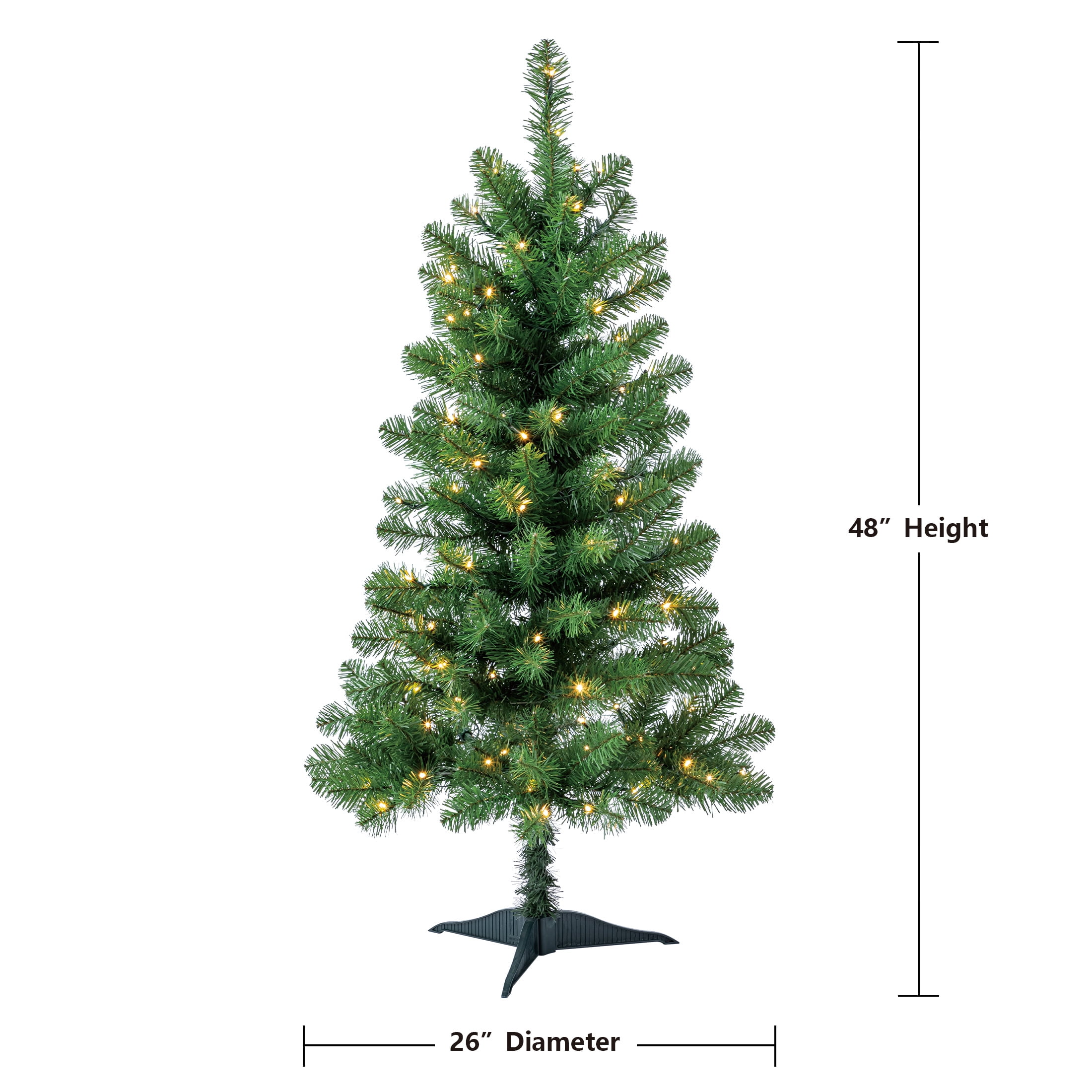 4' Pre-Lit Indiana Spruce Green Artificial Christmas Tree with Color-Changing LED Lights, by Holiday Time