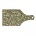 thumbnail image 1 of Ethnic Cutting Board, Paisley Leaves with Folk Culture Effects Bohemian Oriental Motif, Decorative Tempered Glass Cutting and Serving Board, Wine Bottle Shape, Hunter Green Ruby Orange, by Ambesonne, 1 of 1