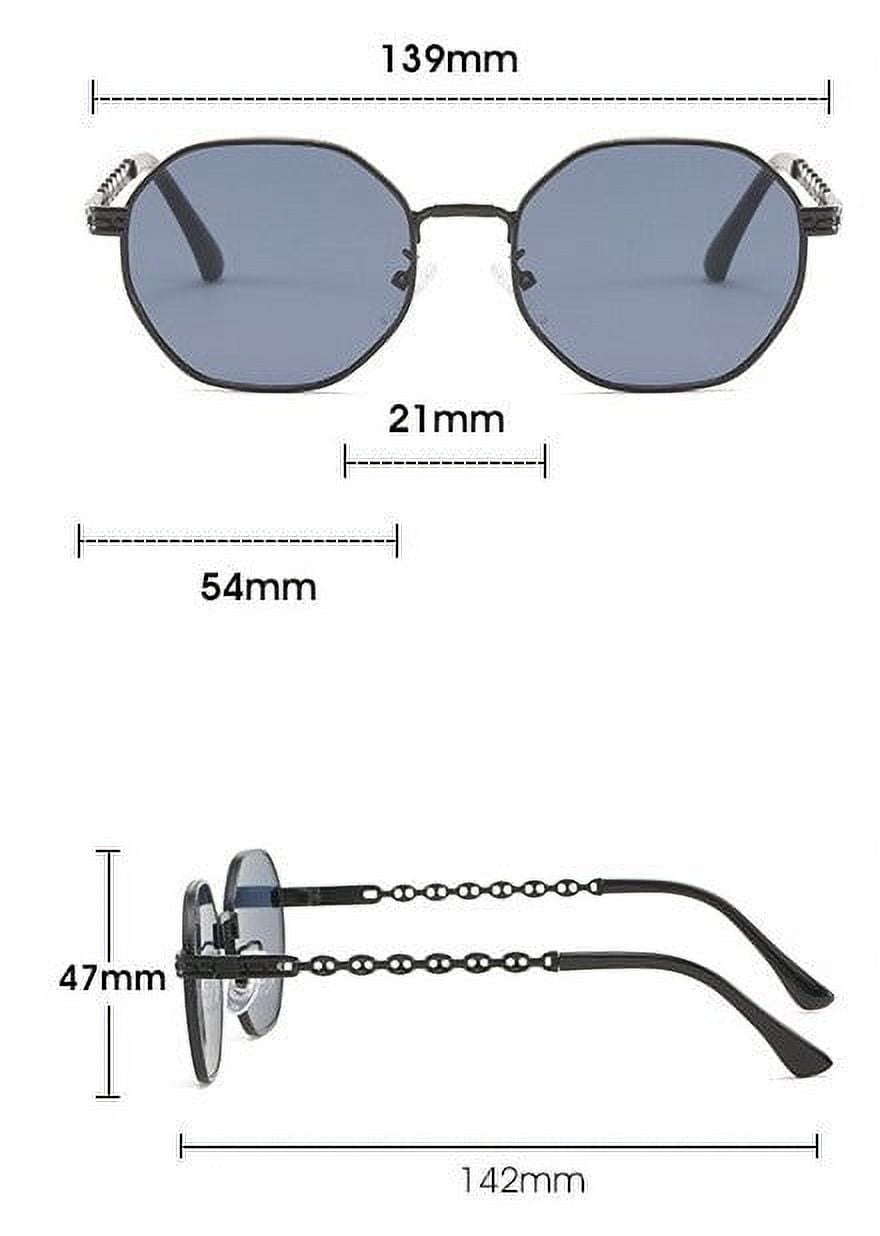 Mens Polygon Sunglasses with UV400 Protection AC Lens Full Frame Metal Frame for Driving Commute Outdoor Sports Fashion