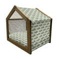thumbnail image 2 of Vintage Pet House, Retro Sports Car Pattern with Classic Vehicle on a Pastel Background, Outdoor & Indoor Portable Dog Kennel with Pillow and Cover, 5 Sizes, Pale Green and Slate Blue, by Ambesonne, 2 of 5