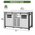 thumbnail image 5 of Uforic 120 Gal Fish Tank Stand with Storage, 1100 Lbs Capacity, Power Outlets, Barn Door, White, 5 of 8