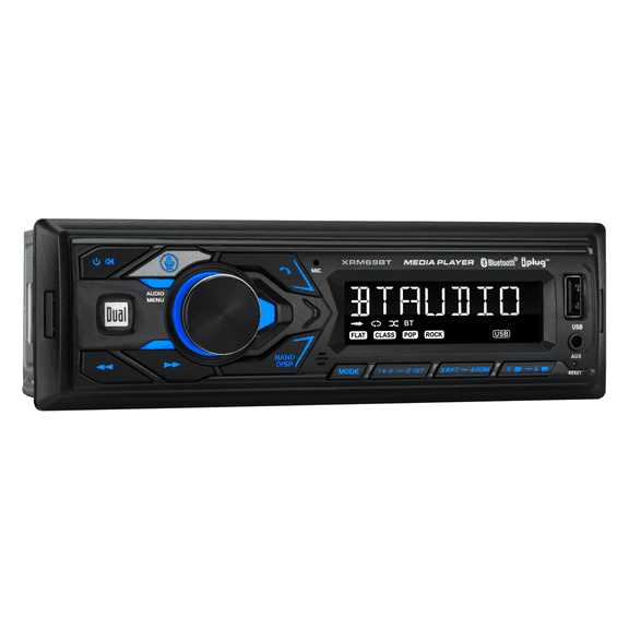 Dual Electronics XRM69BT Single DIN Car Stereo, Bluetooth, Hands-Free, AM/FM, USB