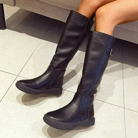 

TALKVE Flat Barrel Breathable Winter Color Size Buckle Women s Belt Plus Shoes Boots Retro Boots Zipper High Thigh Women s Boots