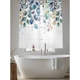 thumbnail image 4 of Blue Teal Botanical Sheer Curtains 63 Inch Length 2 Panels Set, Weeping Fall Eucalyptus Leaves Voile Window Treatment Rod Pocket Curtains Sheers Drapes for Bedroom/Living Room/Kitchen 52x"63"x2, 4 of 7