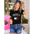 thumbnail image 3 of XCHQRTI USA Flag Shirt Women 4th of July Tee Graphic Short Sleeve Casual Memorial Day T-Shirts, 3 of 7