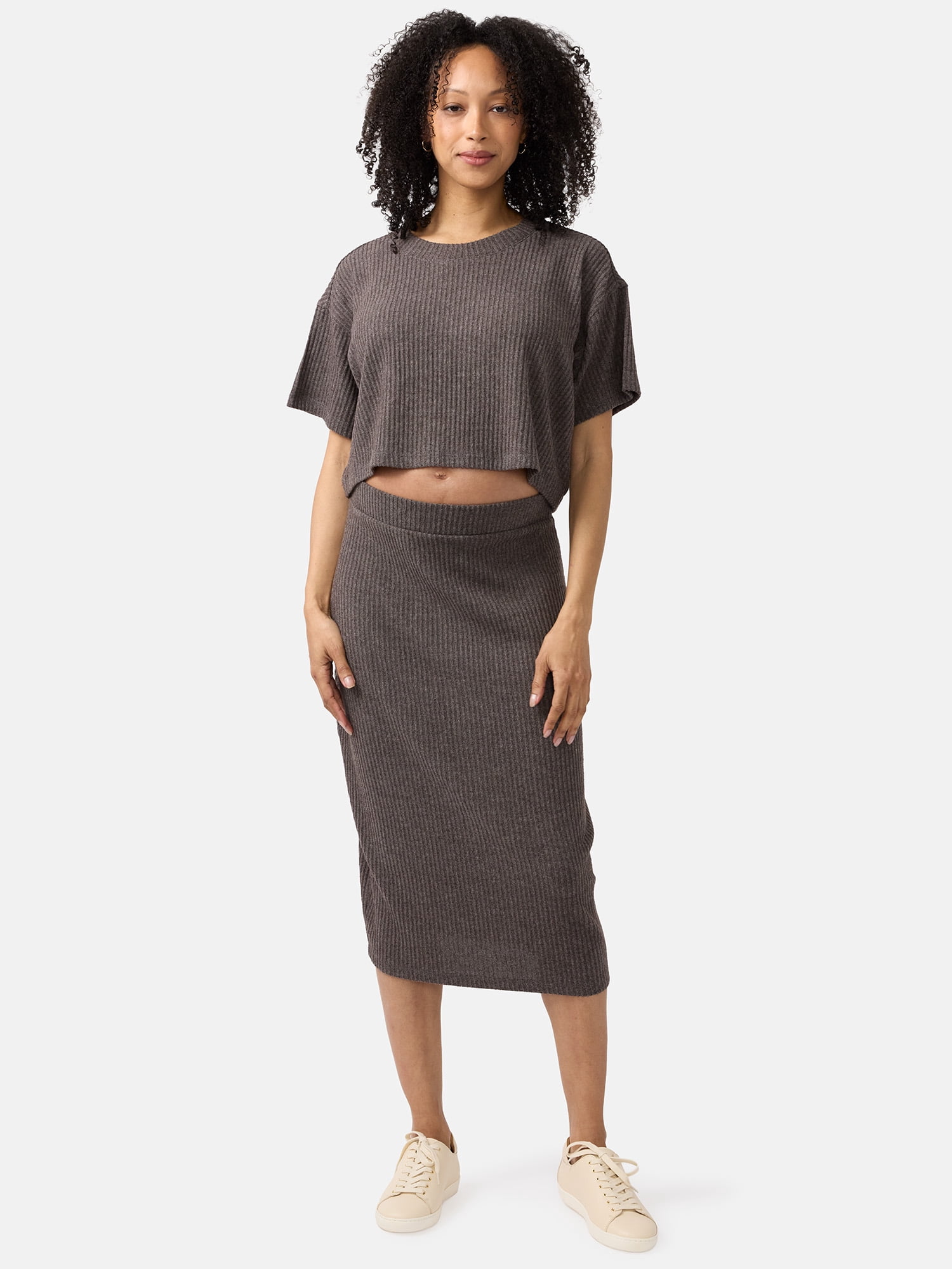 Ingrid & Isabel For Every Belly Women's Maternity Ribbed Skirt, Sizes S-XXL