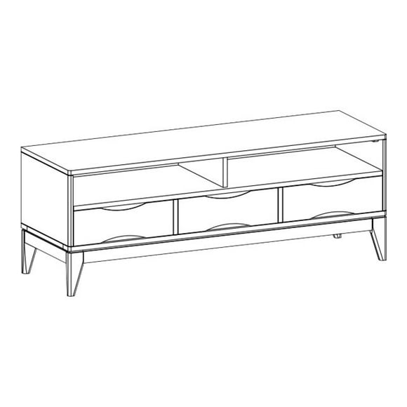 Simpli Home Harper TV Media Stand - Cabinet unit - for TV / AV System - rubberwood - walnut brown - screen size: up to 66"