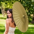 thumbnail image 2 of Weddingstar Pretty Paper Parasol With Bamboo Handle - Vintage Gold, 2 of 2