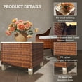 thumbnail image 4 of Outsunny PE Rattan Outdoor Side Table, Patio End Table with Wood Top, Brown, 4 of 9
