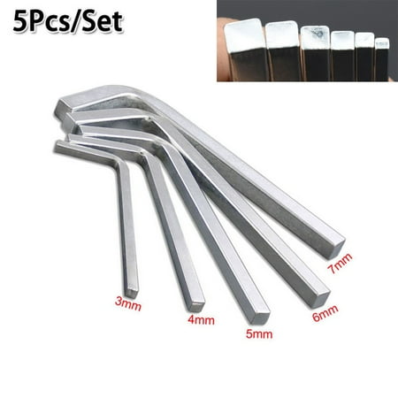 

5Pcs L Shape Square Head Wrench Square Key 4 Point Wrench Screwdriver Set 3-7mm