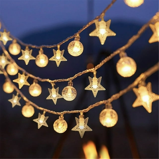 String Lights 20 Feet 40 Led Fairy Lights Waterproof Hanging Light for Indoor Outdoor Party Tree Decorations Warm White Battery Operated