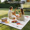 thumbnail image 4 of Orange Purple Diamond Outdoor Rug for Patio/Deck/Porch, Non-Slip Large Area Rug 5 x 8 Ft, Modern Geometric Middle Century Indoor Outdoor Rugs Washable Area Rugs, Reversible Camping Rug Carpet Runner, 4 of 8