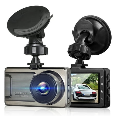 TSV Digital 1080P Full HD Car Driving Recorder, Front and Rear DVR Dashboard Camera with 170 Degree Wide Angle, WDR, G-Sensor, Motion Detection, Loop