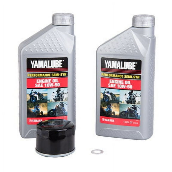 Oil Change Kit With Yamalube Performance Semi-Syn 10W-50 For Yamaha