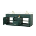 thumbnail image 4 of Holaki 80" Bathroom Vanity with Double Sink, Freestanding Modern Bathroom Vanity with Soft-Close Cabinet and 3 Drawers, Solid Wood Bathroom Storage Cabinet with Quartz Countertop, Green, 4 of 10
