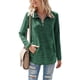 thumbnail image 2 of Sudadera con capucha para mujer Color sólido Sudadera con capucha Manga larga Cuello con cremallera Casual Suelta Otoño Top, Verde, L Inevent AP003716-08, 2 of 7